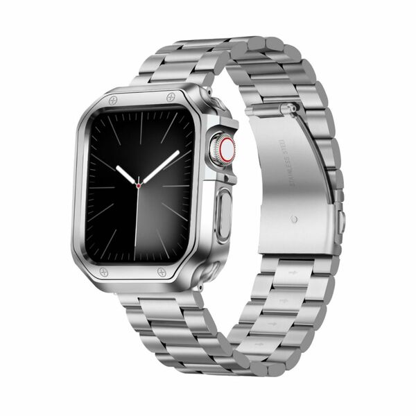 Apple Watch バンド シルバーマットステンレス鋼時計ベルト