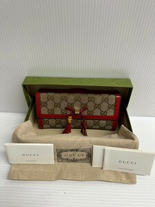 NA★1円〜中古品 GUCCI グッチ 長財布 キャンバス RED 総柄 レディース 269981・0959 使用感あり 角スレ 汚れあり