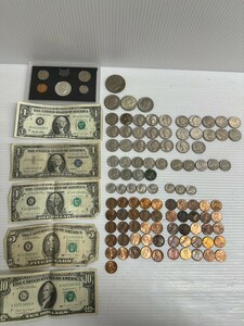 NA★1円〜保管品 外国紙幣 硬貨 おまとめて品 合計30ドル17セント アメリカ 海外 コイン