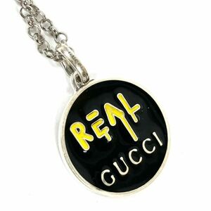 仙28 GUCCI GHOST REAL ネックレス Ag925 SV925 ロゴ プレート ゴースト リアル シルバー グッチ NC ペンダント