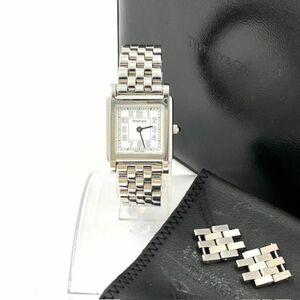 仙35 TIFFANY＆Co. クラシック スクエア レディース 腕時計 クォーツ ホワイト文字盤 ティファニー コマ付き