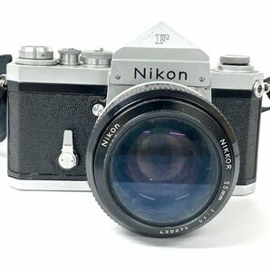 仙16 Nikon F アイレベル 一眼レフフィルムカメラ ニコン シルバーボディ/NIKKOR 55mm 1:1.2 レンズの画像1