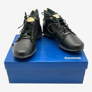 仙15【美品】Reebok EASYTONE ミドルカット スニーカー ショートブーツ 24.5センチ ブラック系 元箱付き リーボック イージートーン 黒