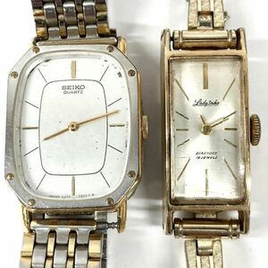 仙21【2点】SEIKO セイコー レディース 腕時計 2個セット アナログ 2針 スクエア/Lady Seiko 4045H 手巻き/2320-6890 クォーツ QZ