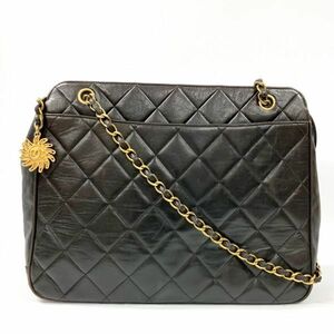 仙22＆35 CHANEL デカマトラッセ 太陽チャーム ラムスキン チェーンショルダー バック ショルダーバッグ