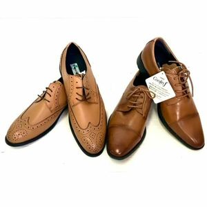 仙101【2足セット】FRANCO GIOVANNI / WALKERS MATE 25.5センチ ブラウン系 レザー ビジネスシューズ タグ付き メンズ 紳士靴