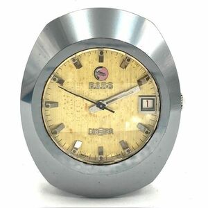 仙103 【稼働】RADO DIASTAR 自動巻き カットガラス ゴールド文字盤 3針 デイト ラドー ダイヤスター メンズ 腕時計 本体のみ