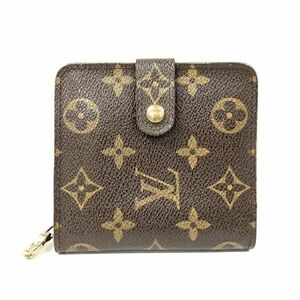 仙101 Louis Vuitton M61667 モノグラム コンパクトジップ 二つ折り 財布 ブラウン系 ルイヴィトン LV ミニ財布 廃番 小銭入れ 札入れ