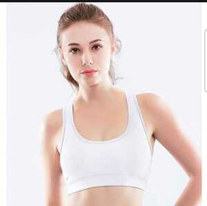  size L stylish fitness yoga tops bla yoga wear sports bra cup attaching white kf001-12