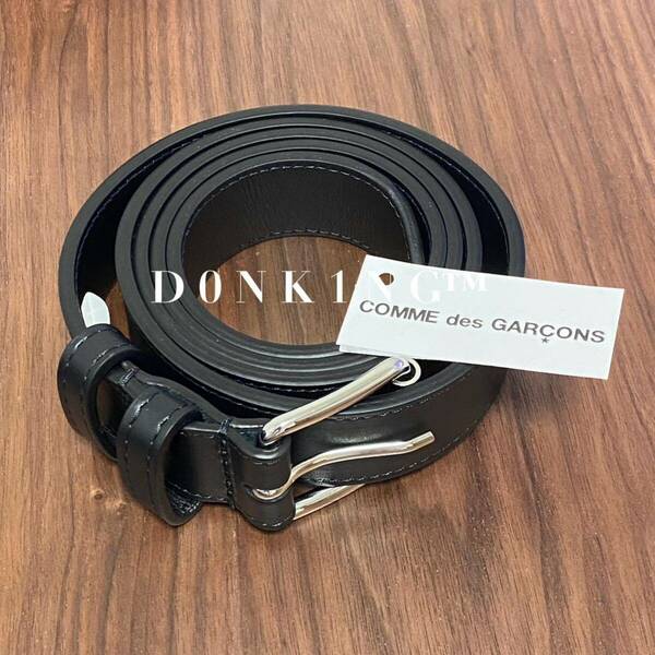 ウォレット コムデギャルソン Wallet COMME des GARCONS 本革 レザー CLASSIC PLAIN BELT クラシック プレーン ベルト 黒 ブラック M 新品