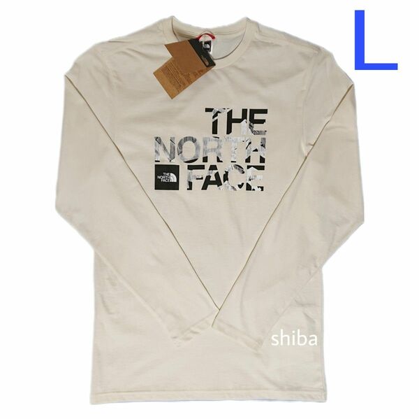 THE NORTH FACE ノースフェイス　長袖　ロンT ロング tシャツ コーディネート ベージュ オフホワイト 白 海外L