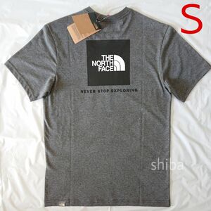 THE NORTH FACE ノースフェイス レッドボックス tシャツ 半袖 グレー 灰色 黒 ブラック ボックスロゴ 海外S