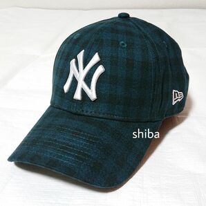 NEW ERA ニューエラ 正規品 キャップ 帽子 緑 グリーン 黒 フランネル チェック ヤンキース NY MLB ユニセックス