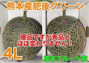 熊本産 高級メロン肥後グリーン【ご家庭用4L 2玉約4.6k箱込】熊本フルーツ堂5