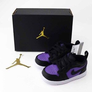 NIKE Nike TD Jordan 1 low ALT baby спортивные туфли 11cm DR9747-505 лиловый benom/ белый / черный 