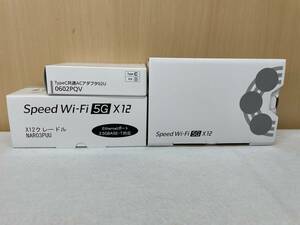 #2281 unused Speed Wi-Fi 5G X12 NAR03SKU shadow black exclusive use cradle AC adaptor set 