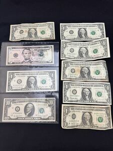  America долларовая бакнота 9 листов 1 доллар 5 доллар 10 доллар номинальная стоимость 22 доллар рис доллар зарубежный банкноты долларовая бакнота America доллар 