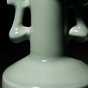 博物館展示品 来歴有 42 宋時代 龍泉窯鳳耳瓶 高さ約27.4cm (検)青磁 獣耳 瓶 花瓶 唐物 中国美術 古玩の画像9