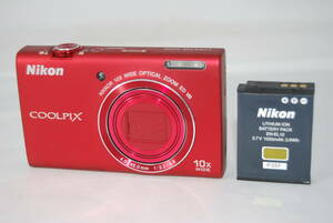 ★撮影、記録OK★簡易チェック済み★外観、レンズもきれい★ Nikon ニコン COOLPIX S6200 ブリリアントレッド #F-303