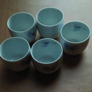 5 有田焼　湯呑み　壺煎茶　スイートピー　5個