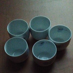 10 有田焼　湯呑み　壺煎茶　スイートピー　5個