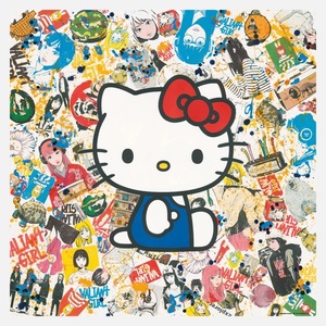 [ free shipping ] Backside works. × Hello Kitty art poster A Sanrio character z collaboration back side Works 