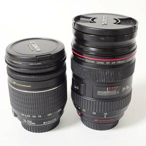 キヤノン EF28-200mm 1:3.5-5.6 USM / EF24-70mm 1:2.8 L レンズ2点 Canon 動作未確認 ジャンク品 60サイズ発送 KK-2659318-98-mrrz