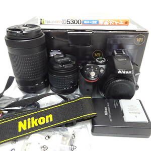 ニコン D5300 デジタル一眼カメラ 70-300mm 18-55mm レンズ 箱付き Nikon 動作未確認 ジャンク品 80サイズ発送 KK-2678638-042-mrrz