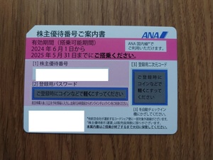ANA 全日空 株主優待券 1枚 2025年5月31日 番号通知のみ