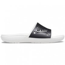 24cm クロックス クラシック クロックス カラーブロック スライド ブラック ホワイト Classic Crocs Colorblock Slide black white M6W8_画像2