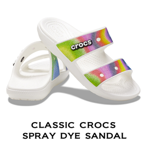 26cm クロックス クラシック スプレイ ダイ サンダル Classic Crocs Spray Dye Sandal ホワイト×マルチ white multi M8W10 新品