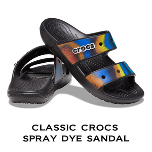 29cm クロックス クラシック スプレイ ダイ サンダル Classic Crocs Spray Dye Sandal ブラックxマルチ black multi M11 新品