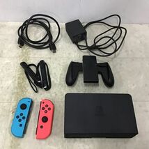 1円〜 動作確認/初期化済 箱無 Nintendo Switch 有機ELモデル HEG-001 本体 Joy-Con ネオンブルー ネオンレッド ドック 他_画像7