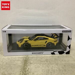 1円〜 ミニチャンプス 1/18 ポルシェ 911 (992) GT3 RS 2023 イエロー/ブラックホイール