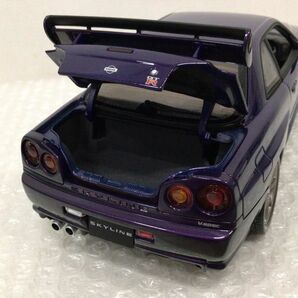 1円〜 破損 箱無 オートアート 1/18 ニッサン スカイライン R34 GT-R ミッドナイトパープルの画像6