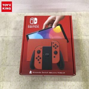 1円〜 動作確認/初期化済 Nintendo Switch 有機ELモデル HEG-001 本体 マリオレッドの画像1