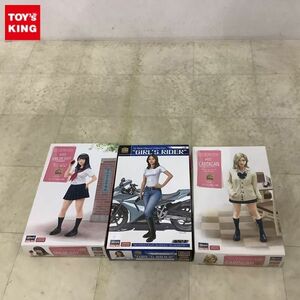 1円〜 ハセガワ 1/12 12リアルフィギュア コレクション ガールズライダー、JKメイトシリーズ カーディガン他 レジンキット