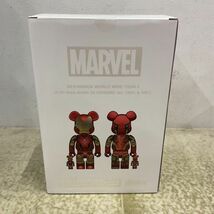 1円〜 未開封 メディコム・トイ BE@RBRICK ベアブリック 100％ & 400％ IRON MAN MARK85 CHROME Ver._画像2