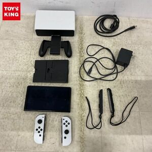 1円〜 動作確認/初期化済 箱無 Nintendo Switch 有機ELモデル HEG-001 本体 Joy-Con ホワイト ドック 他