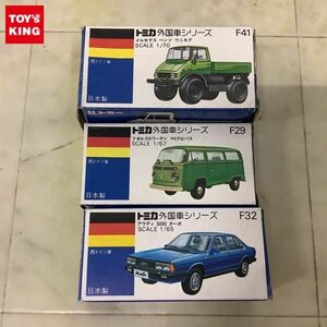 1 jpy ~ blue box Tomica made in Japan Mercedes Benz Unimog, Audi 5000 turbo other 