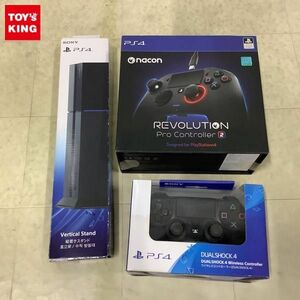 1 иен ~ нераспечатанный .PS4 беспроводной контроллер DUALSHOCK4 jet черный продольный . подставка др. 