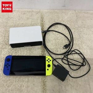 1円〜 動作確認/初期化済 箱無 Nintendo Switch 有機EL HEG-001 ブルー/ネオンイエロー