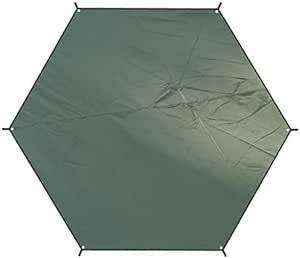 TRIWONDER 六角形 タープ グランドシート 防水軽量 天幕 テントシート キャンプマット 収納バッグ付き (ダックグリーン