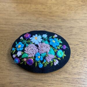  rose hand embroidery brooch 