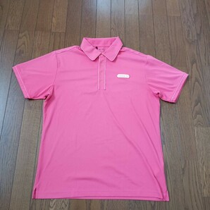 1327【中古】adida sgolfware 　アディダス ゴルフウェア　半袖　ポロシャツ　ピンク　Pink　胸にadidasのろご入　メンズ　サイズ　O/XG