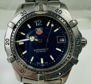  ▽ TAG HEUER タグホイヤー プロフェッショナル WK1113-0 KN0964 ネイビーブルーダイヤル QZ 回転ベゼル メンズ腕時計 /265101/57-31