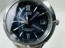 Ψ CITIZEN シチズン Eco-Drive エコドライブTITANIUM クォーツ 3針 E101-S042011 腕時計 箱・取説付/264887/430-41_画像1