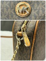 □ MICHEAL KORS マイケルコース ショルダーバッグ PVCレザー 茶系 ゴールド金具 / 264619 / 52-7_画像8