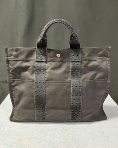 □ HERMES エルメス ニュークールトゥ MM エールライン トートバッグ グレー系 / 265073 / 57-5