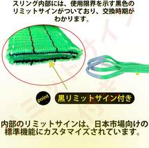 HELIX スリングベルト 【2本セット】 2m 幅50mm 使用荷重2000kg ナイロンスリング 吊上げ 牽引 ヘリックス 2_画像3